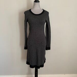 Boden Womens Wool Blend Sweater Dress Long Sleeve Knee Length Fitted Gray Sz 4